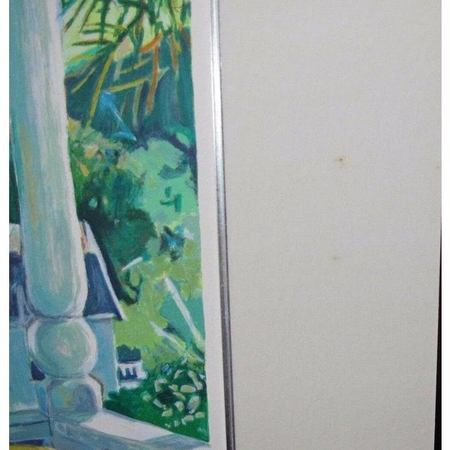 Robert Arron Frame Ltd Ed 69/295 Pencil Signed Serigraph "View From the Balcony" For Sale - Image 10 of 11