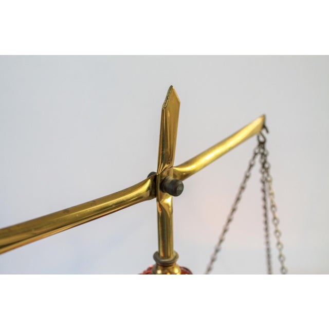 Vintage Copper & Brass Kitchen Scale W/ Amber Glass For Sale - Image 12 of 12