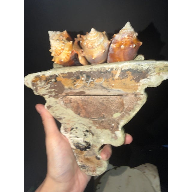 Baroque Celestial Meets the Sea Shell Wall Pocket-Coastal Art Sculpture For Sale - Image 3 of 5