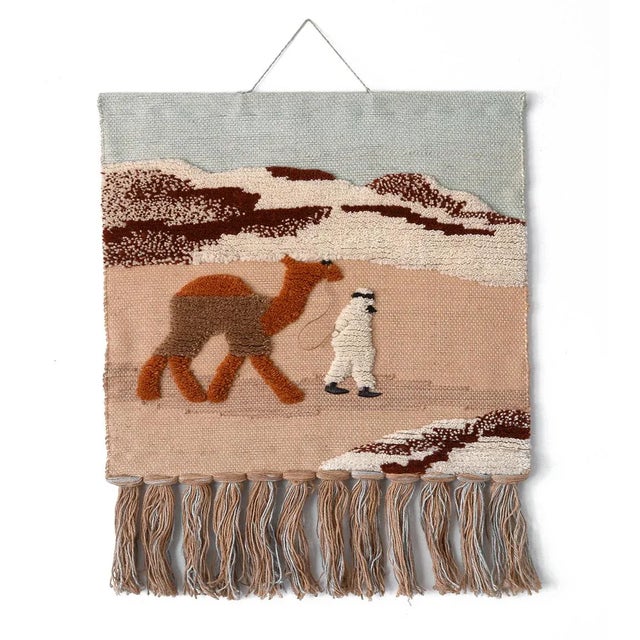 1970s Vintage Habitat Terence Conran Desert Scene Macrame Wall Hanging For Sale - Image 10 of 10