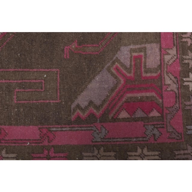 Brown 1960s Caucasian Kazak Rug 3'9" X 9'11" For Sale - Image 8 of 12