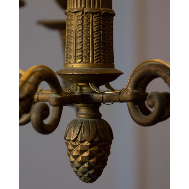 19th Century 19th-Century French Bouillotte Chandelier in Tole and Bronze For Sale - Image 5 of 9