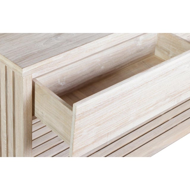 White Imperial Grove Outdoor Solid Teak Wood, Natural Look Kitchen Island For Sale - Image 8 of 13