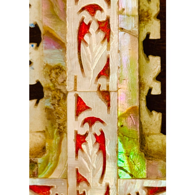 Exquisite Antique Crucifix With Mother-of-Pearl Intricate Carving. For Sale In Los Angeles - Image 6 of 8