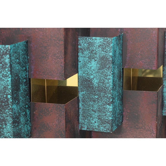Metal Vintage Curtis Jere Signed 1993 Brutalist Wall Hanging Brass Sculpture For Sale - Image 7 of 7
