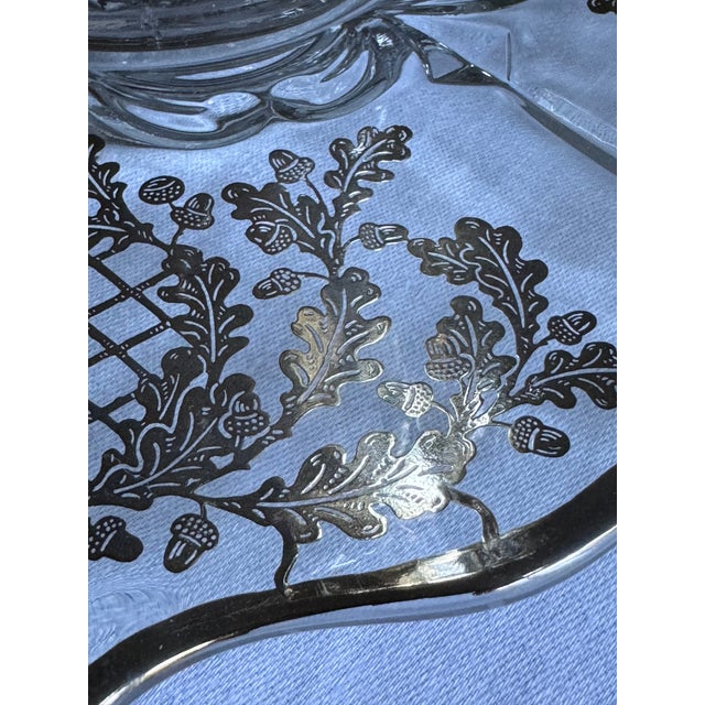 Glass Mid 20th Century American Large Scale Sterling Silver Gilt Autumn Centerpiece Bowl & Underplate - Two Pieces For Sale - Image 7 of 16