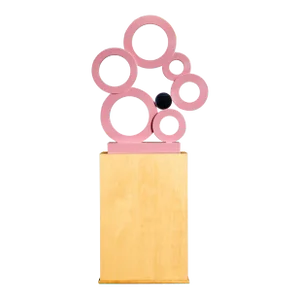 Raindrops' by Stewart MacDougall, Mounted Sculpture on Birch Base, c. 2000