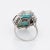 Early 20th Century Early 20th Century Vintage Art Deco Ring Diamond Turquoise Onyx Platinum Cocktail size 7.75 For Sale - Image 5 of 6