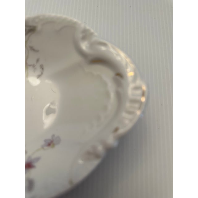 Ceramic 1940s Vintage Limoges Basset Austria 3 Porcelain Serving Bowls "Purple Violets" Pattern For Sale - Image 7 of 18
