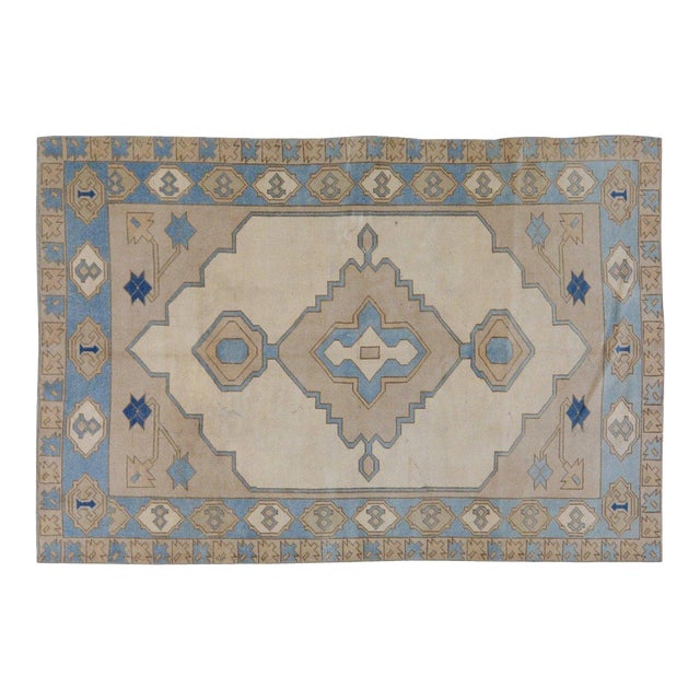 Vintage Turkish Anatolian Knotted Wool Rug, 5'2''x7'10'' For Sale