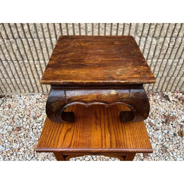Mid 20th Century Vintage Solid Hardwood Footstool For Sale - Image 4 of 8