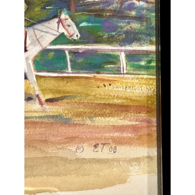 Farmhouse Wellington Polo, Original Watercolor For Sale - Image 3 of 6