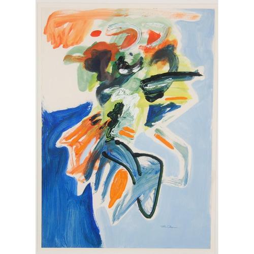 Finn Pedersen Acrylic on paper, dimensions: 42 x 61 cm, Signed Finn Pedersen, appears in a wooden frame.