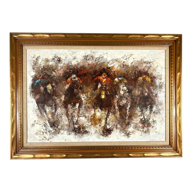 Mid-Century Painting of Jocky For Sale