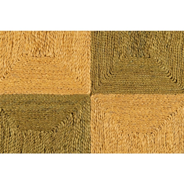Part & Parcel Goods Jute Block Runner, 2’6”x8', Mustard and Olive For Sale - Image 4 of 4