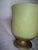 Vintage Hollywood Regency Faux Alabaster Gold Ribbed Metal Pedestal Base Wastebasket For Sale In Columbia, SC - Image 6 of 10
