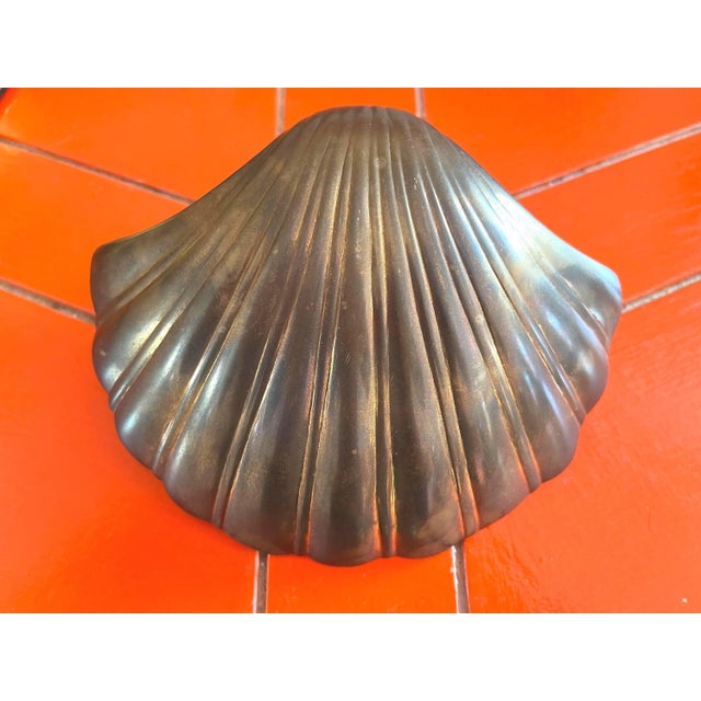 1970s Brass Clam Shell Door Knocker For Sale - Image 13 of 15