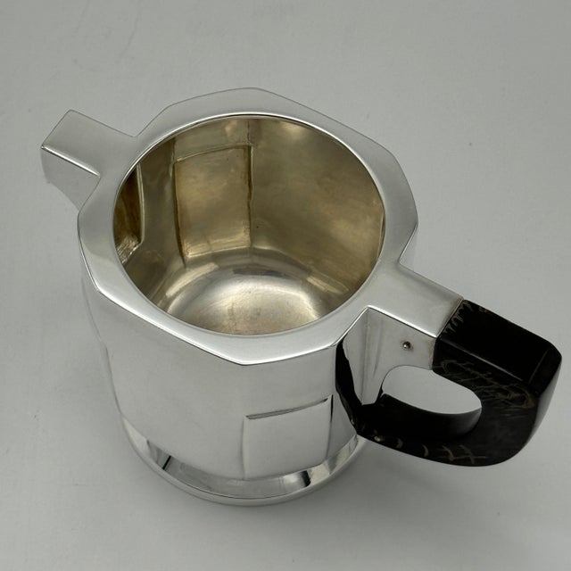 Art Deco Period Sterling Silver Five Piece Tea Coffee Service Belgium circa 1930 For Sale In New York - Image 6 of 9