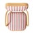 Dorine Striped Performance Linen & Rattan Dining Armchair, Cherry For Sale In Los Angeles - Image 6 of 9