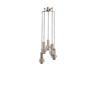 Vintage Chandelier Cascade Hanging Lamp with 5 Lamps, 1960s For Sale