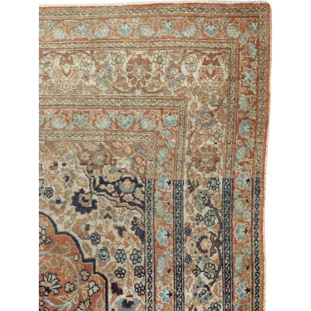 Rustic Early 20th Century Handmade Persian Tabriz Haji Jalili Accent Rug For Sale - Image 3 of 8