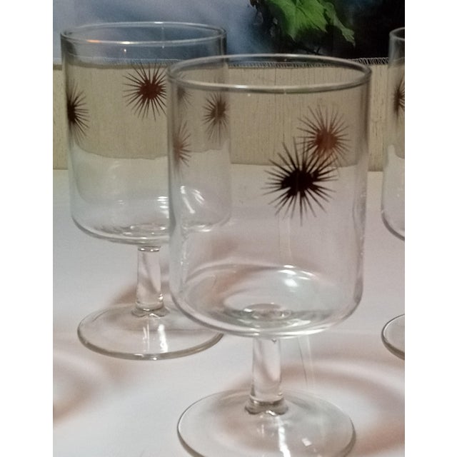 1960s Vintage Atomic Starburst Cordial Glasses- Set of 5 For Sale - Image 4 of 4