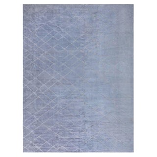 Contemporary High and Low Gray Diamond Rug by Doris Leslie Blau For Sale