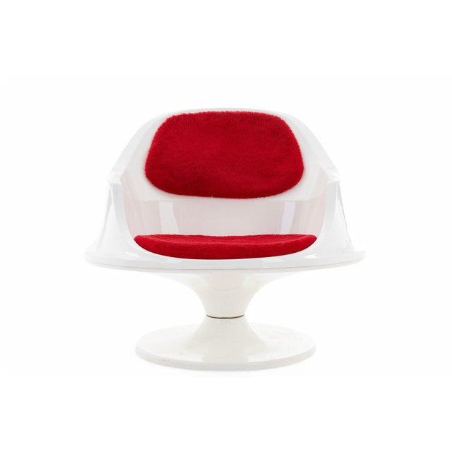 Mid 20th Century Space Age "Finetra Series" Lounge Chair in White Fiberglass For Sale - Image 4 of 5