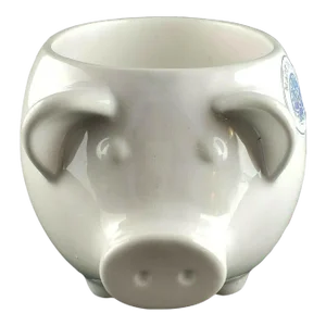 Late 20th Century Faiancas Ramos White Pig Planter