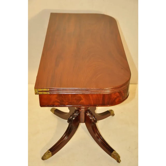 19th Century English Regency Mahogany Game Table on Metal Casters For Sale In Philadelphia - Image 6 of 11