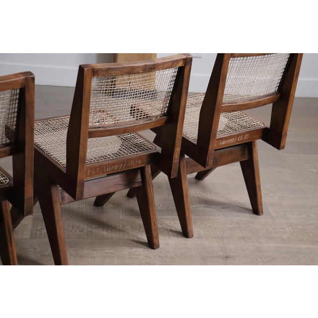 Office Cane Chairs from Pierre Jeanneret, India, 1950s, Set of 8 For Sale - Image 12 of 18