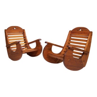 Pine Rocking Chairs by Wasa, 1970s For Sale