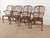 Wood Vintage Baker Furniture Set of 4 Queen Anne Dark Oak Windsor Arm Chairs For Sale - Image 7 of 14