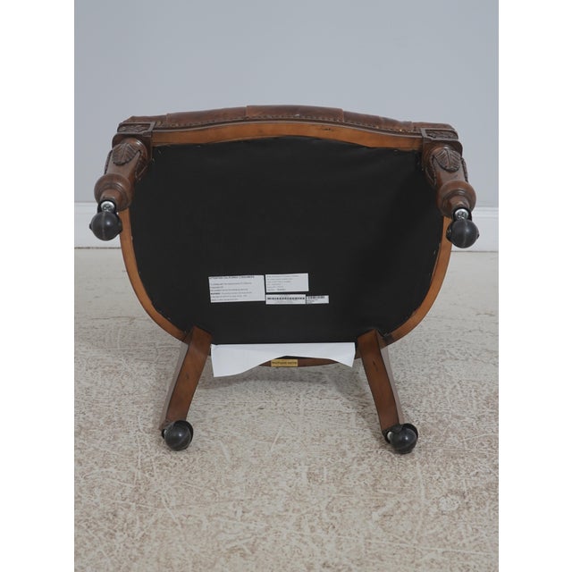 Set of 4 Maitland Smith Gentry Tufted Leather Game Chairs For Sale - Image 16 of 18