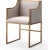 Cream Atara Cream Velvet Chair with Gold Frame For Sale - Image 8 of 8