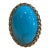 75 Ct Natural Oval Sleeping Beauty Turquoise Ring, 18 Kt Yellow Gold For Sale