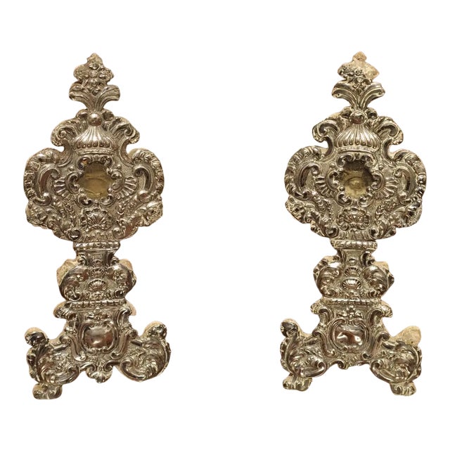 Pair of Silvered Wooden Reliquaries From France, Circa 1750 For Sale