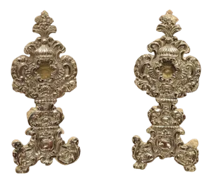 Pair of Silvered Wooden Reliquaries From France, Circa 1750