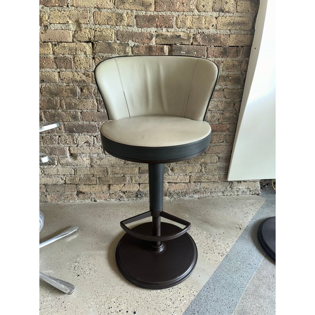 Giorgetti Ode Chi Wing Lo Leather Bar Stool For Sale - Image 14 of 14