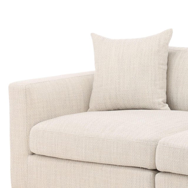 Contemporary Taupe Woven Right Chaise Sofa For Sale In Los Angeles - Image 6 of 8