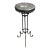 Antique Round Black & White Marble Top Wrought Iron Pedestal Stand For Sale