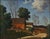 Gorgeous early 20th Century American Impressionist landscape of Connecticut red house by George M. Bruestle (American,...