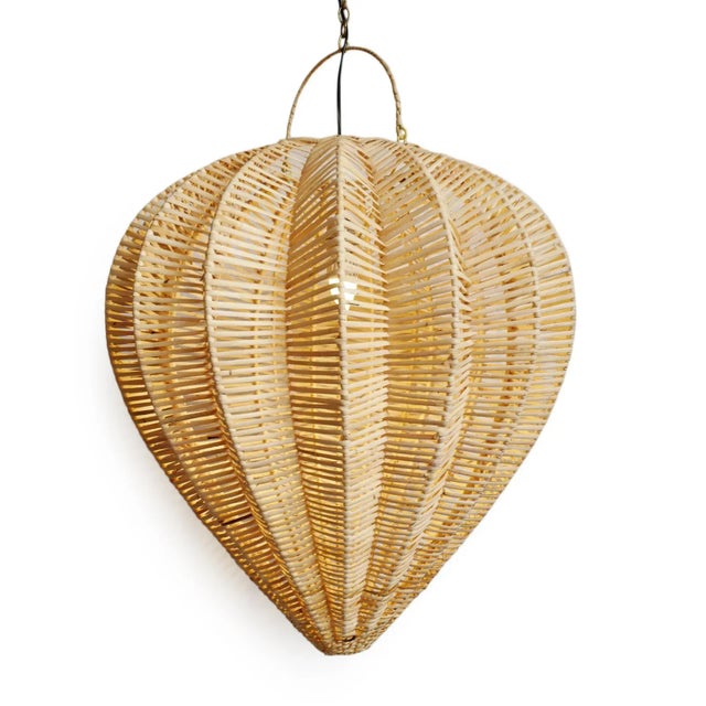 Raw rattan starfruit large lantern. Beautiful natural material and organic shape. Each lantern may have slight variations...