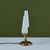 Metal Petite Milk Glass Table Lamp With Pedestal Base For Sale - Image 7 of 16