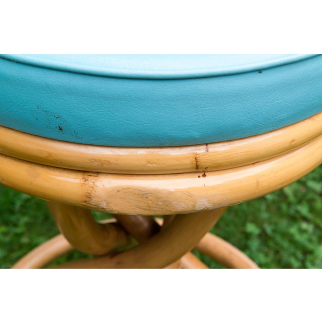 Mid-Century Modern Mid-Century Modern Rattan Swivel Stools - Set of 3 For Sale - Image 3 of 12