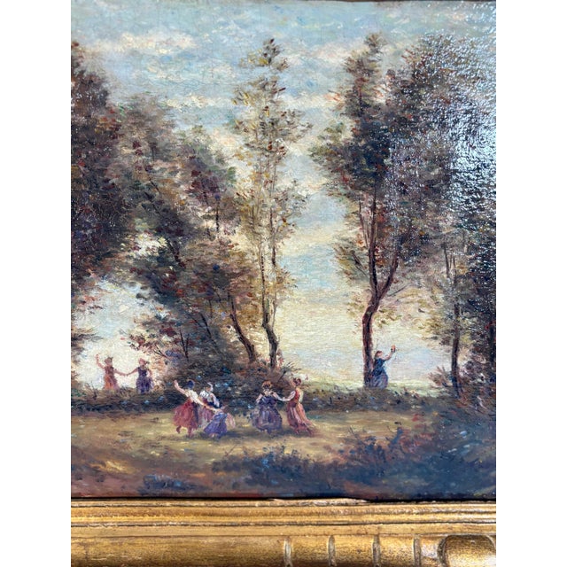 After Jean-Baptiste Camille Corot, Dance of the Nymphs, 19th Century, Oil Painting on Canvas, Framed For Sale - Image 11 of 14