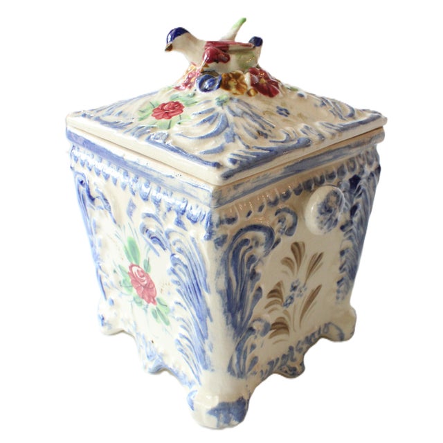 Mid 20th Century Italian Style Hand Painted Biscuit/Cookie Box For Sale - Image 5 of 8