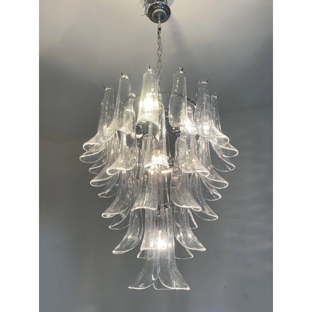 Contemporary Transparent "Selle" Murano Glass Chandelier For Sale - Image 6 of 13