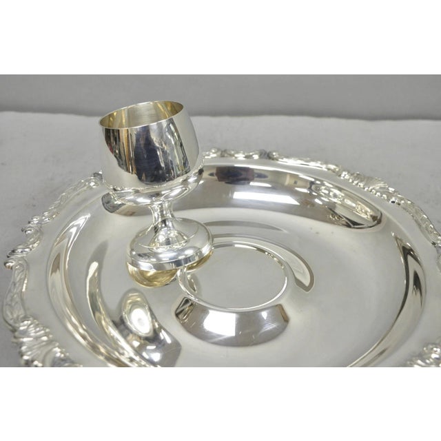 Victorian Vintage Sheridan Victorian Silver Plated Shrimp Cocktail Serving Platter Tray For Sale - Image 3 of 15