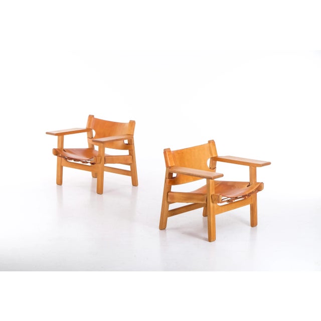 Designed in 1958 by Børge Mogensen. Oak and original cognac leather, with the perfect patina. Produced by Frederica...